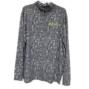 Swing Juice Mens XL 1/4 Zip Shirt Golf Performance Ecotec UPF 50+ Splatter